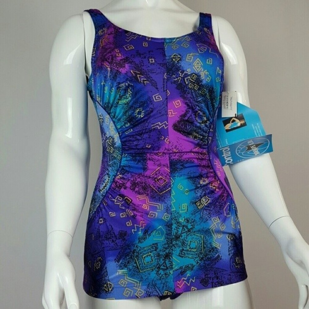 NEW Vintage 90's Purple Maillot Swimsuit